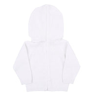ESSENTIALS KNITS HOODED ZIP PULLOVER - WHITE