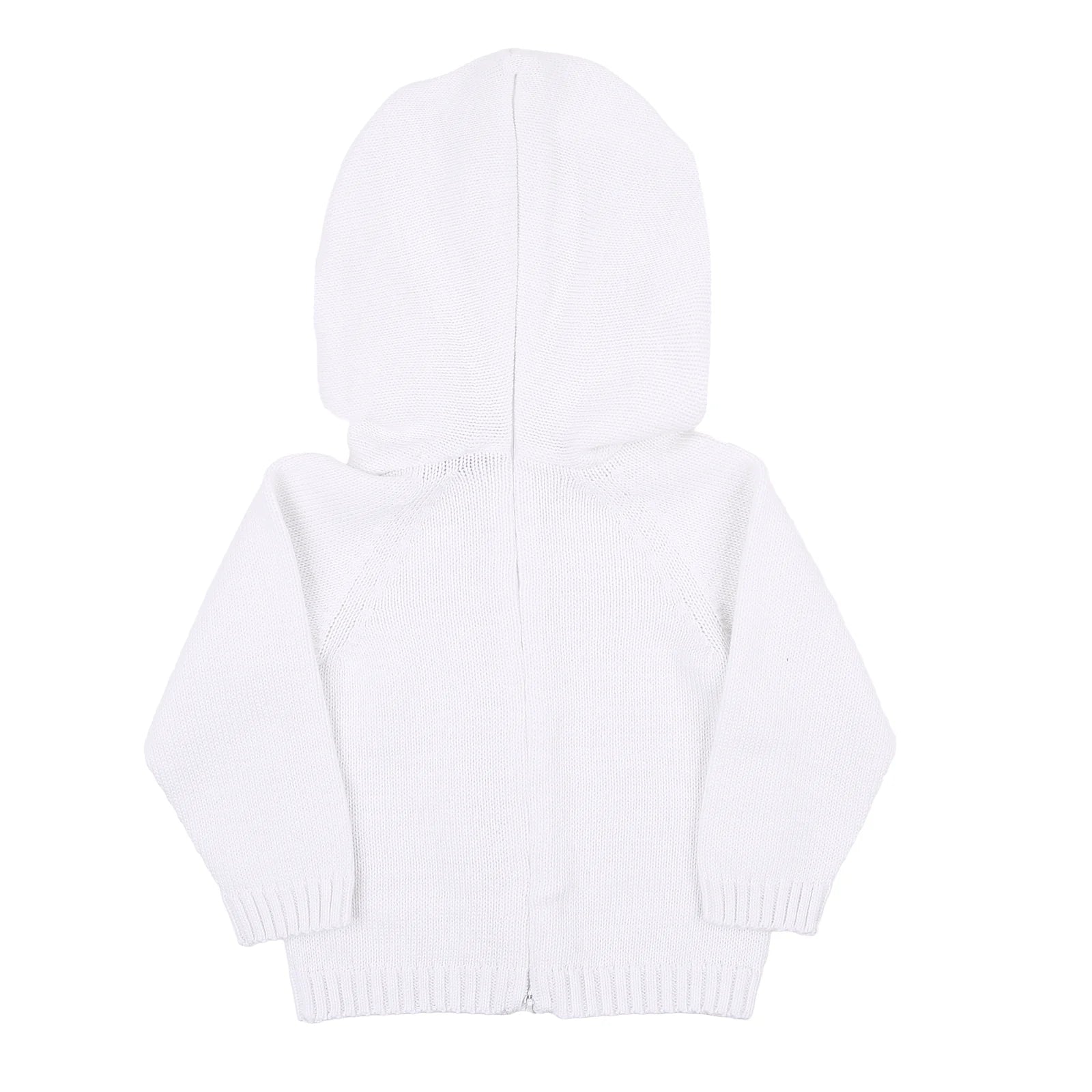 ESSENTIALS KNITS HOODED ZIP PULLOVER - WHITE