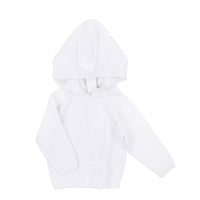 ESSENTIALS KNITS HOODED ZIP PULLOVER - WHITE