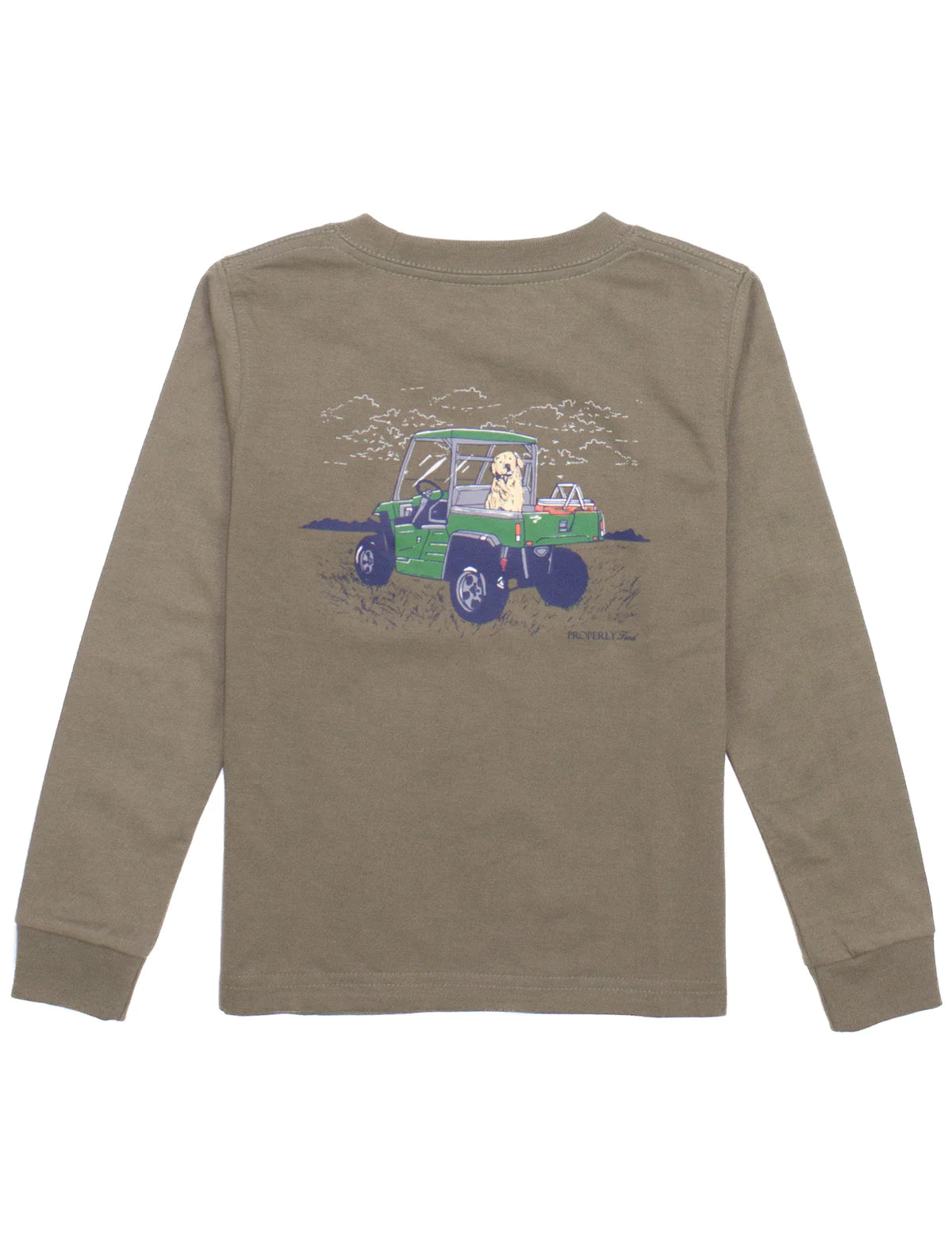 BOYS SIDE BY SIDE LONG SLEEVE TAN TEE