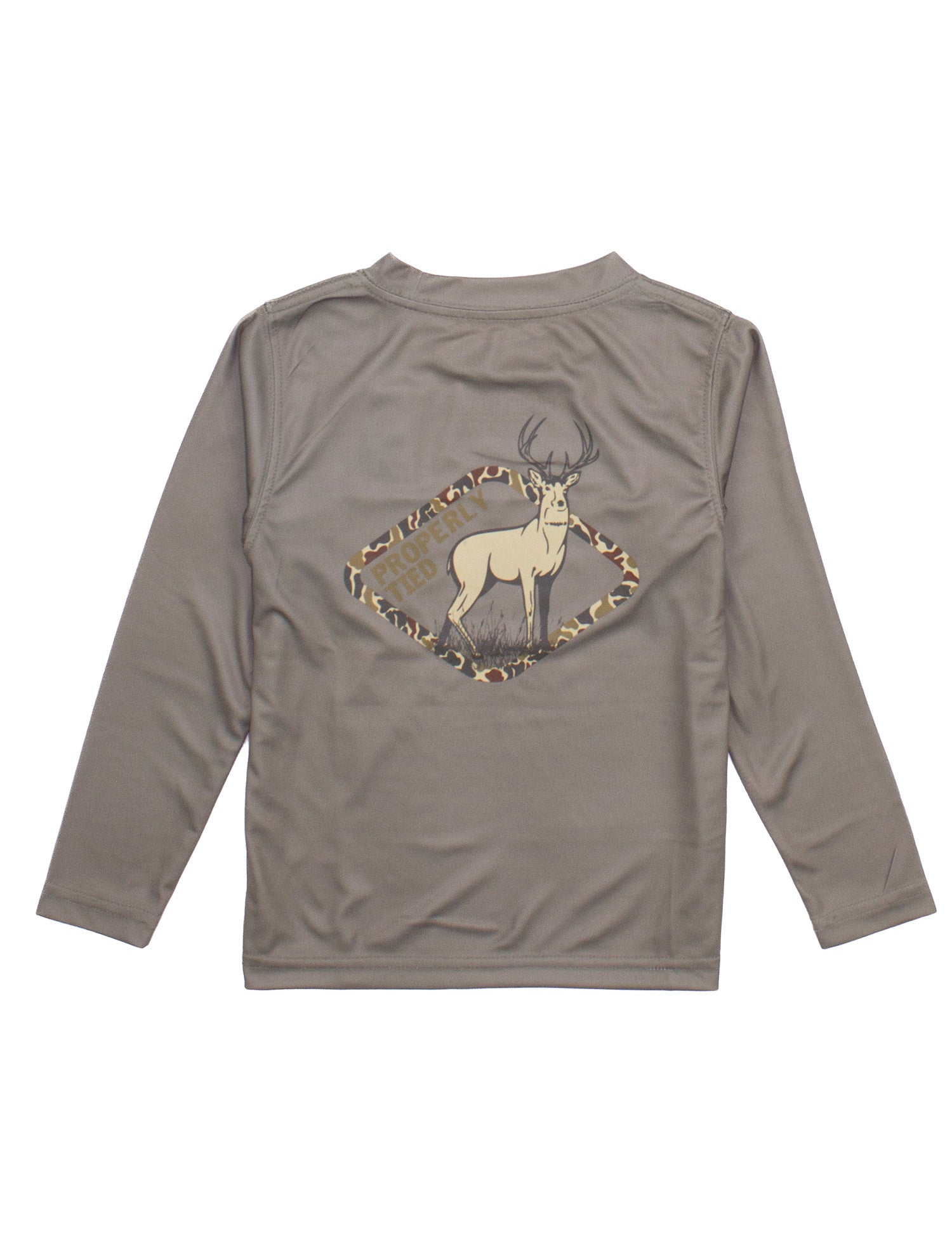 BOYS WHITETAIL DEER LONG SLEEVE PERFORMANCE TEE