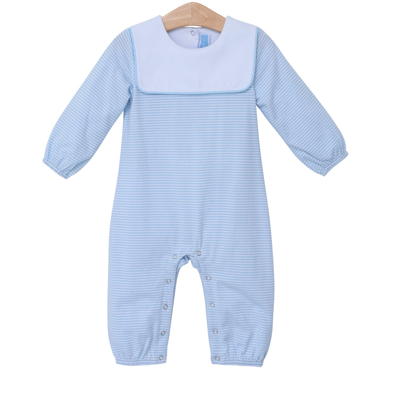LUCAS ROMPER IN LIGHT BLUE STRIPE