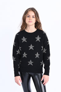 TWEEN BLACK STAR SWEATER
