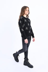 TWEEN BLACK STAR SWEATER