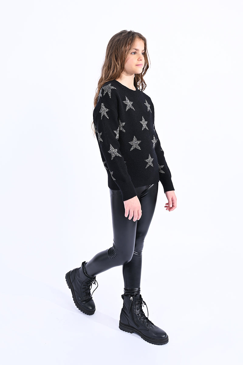 TWEEN BLACK STAR SWEATER