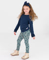 GIRLS RUCHED BOW LEGGINGS MAJESTIC MEADOW
