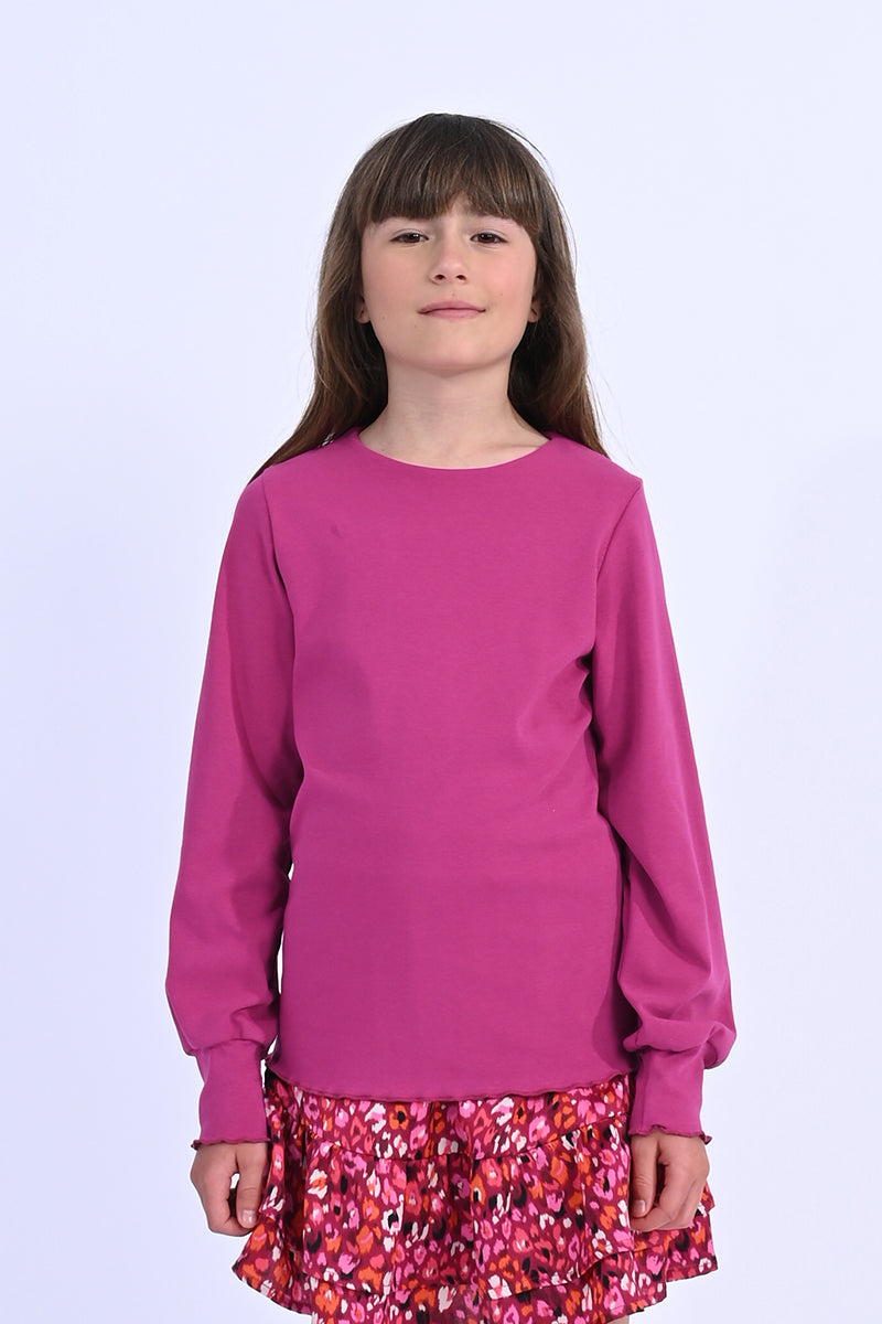 TWEEN FUCHSIA KNIT LIGHTWEIGHT KNIT TOP