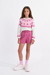 TWEEN VEGAN LEATHER PINK SHORTS