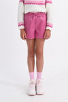 TWEEN VEGAN LEATHER PINK SHORTS