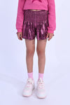 TWEEN PINK SMOCKED WAIST FLOUNCE SHORT