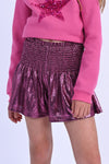 TWEEN PINK SMOCKED WAIST FLOUNCE SHORT