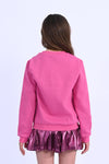 TWEEN FUCHSIA STAR SWEATER