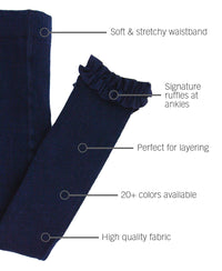 FOOTLESS RUFFLED TIGHTS NAVY