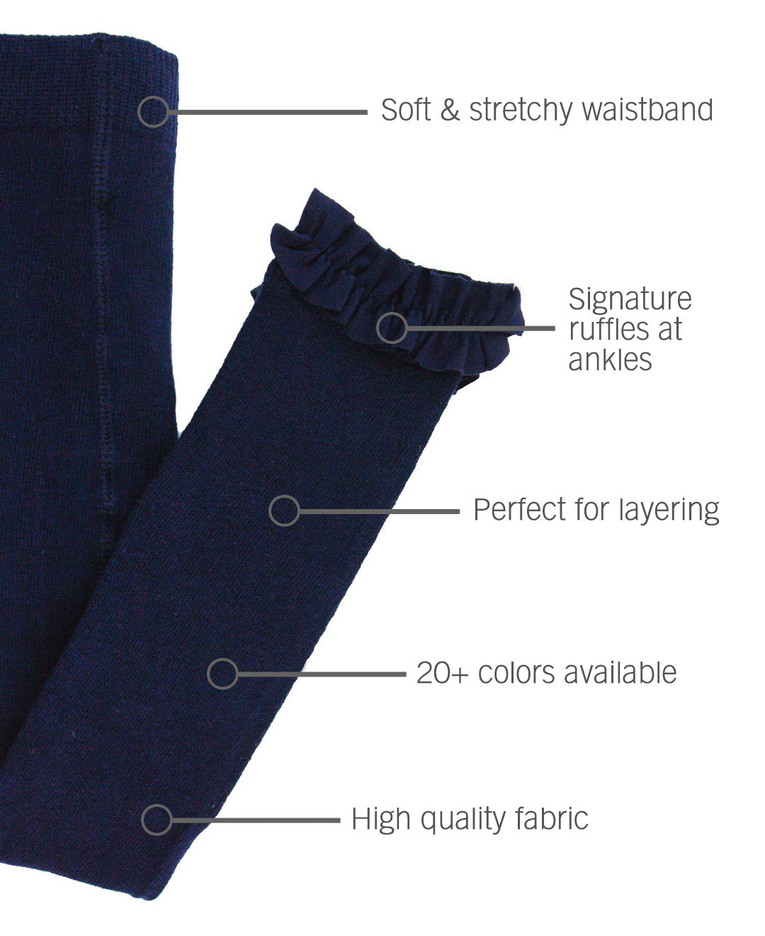 FOOTLESS RUFFLED TIGHTS NAVY