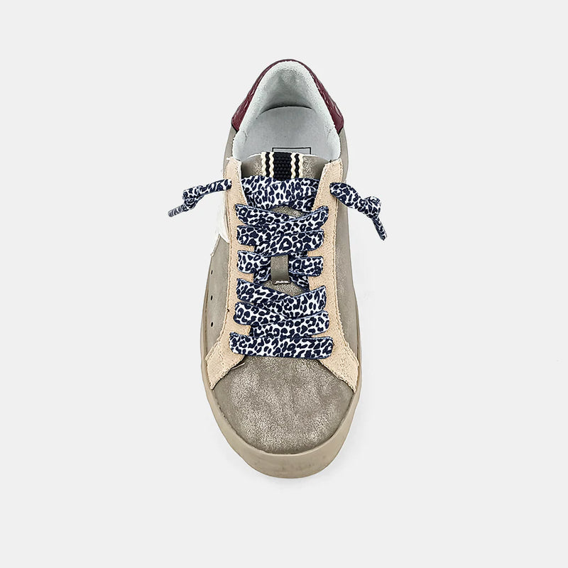 PAULA KIDS SNEAKER - PEWTER DISTRESSED