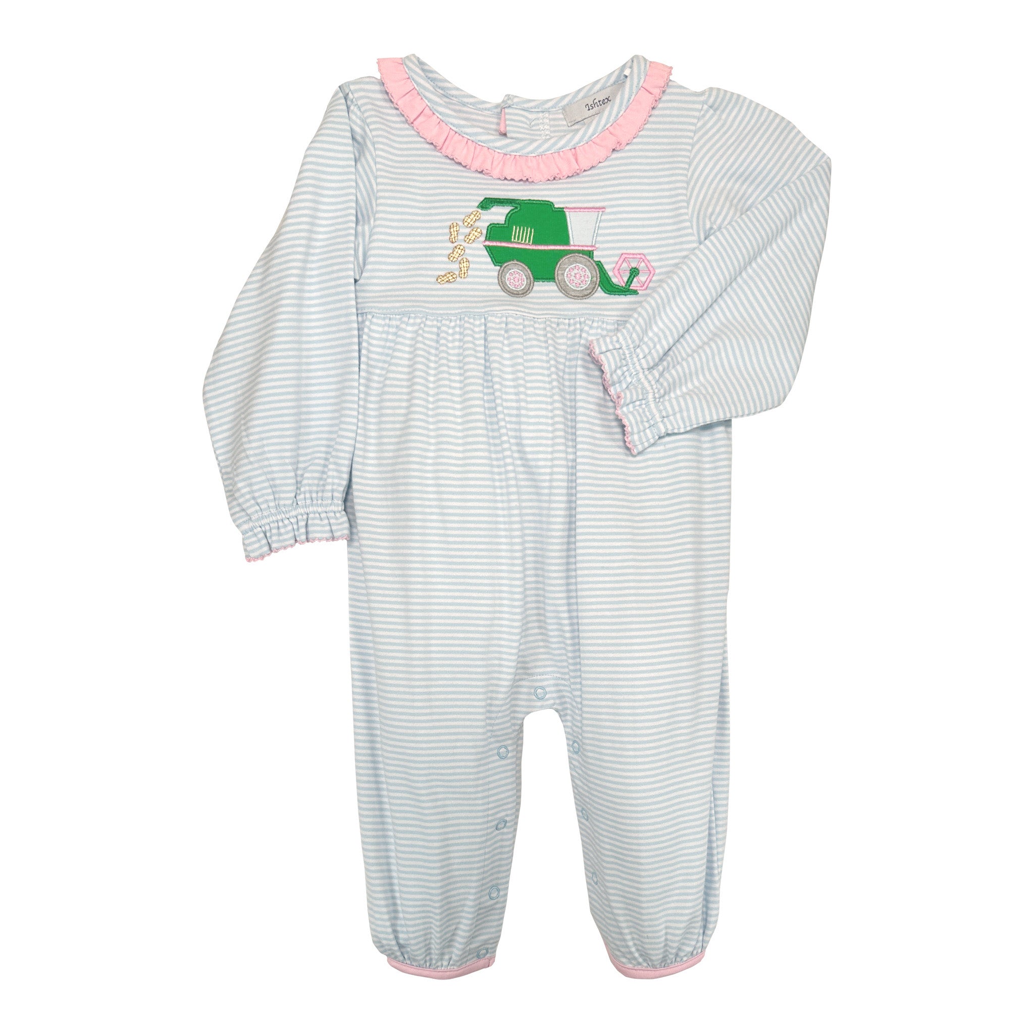 PEANUT HARVESTING APPLIQUE GIRL'S ROMPER