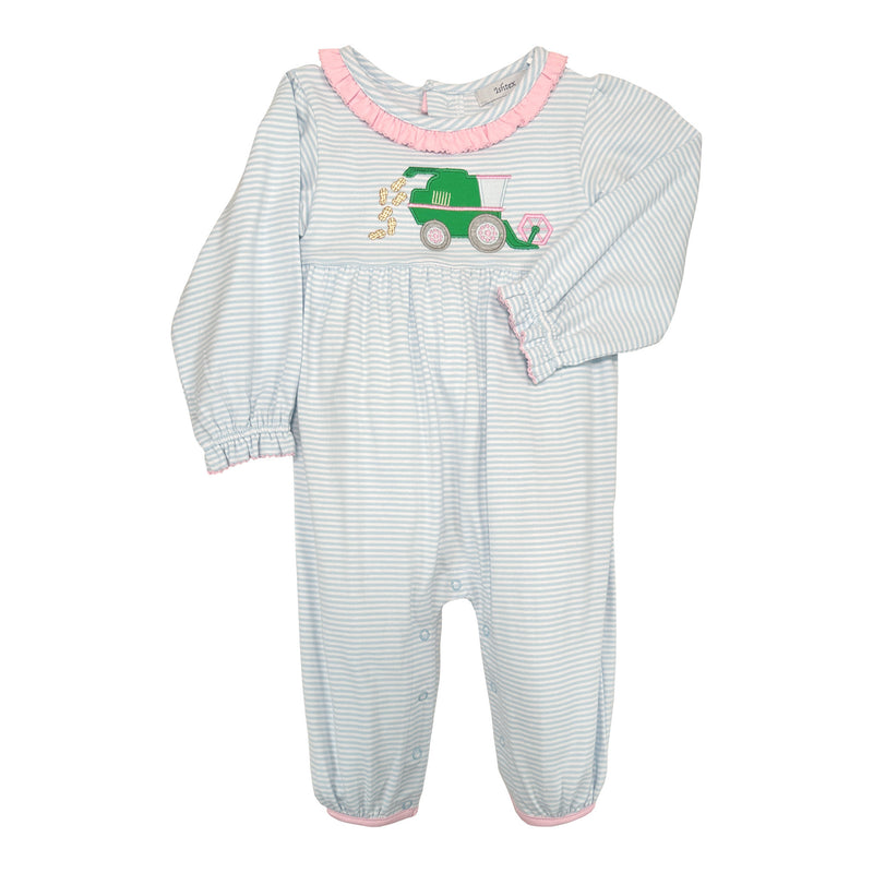 PEANUT HARVESTING APPLIQUE GIRL'S ROMPER