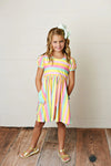 POCKET DRESS RAINBOW STRIPES