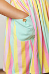 POCKET DRESS RAINBOW STRIPES