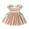 POCKET DRESS RAINBOW STRIPES