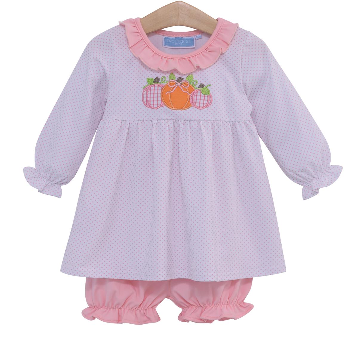 PUMPKIN TRIO APPLIQUE BLOOMER SET