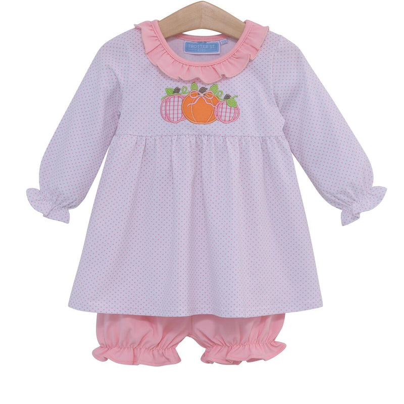 PUMPKIN TRIO APPLIQUE BLOOMER SET