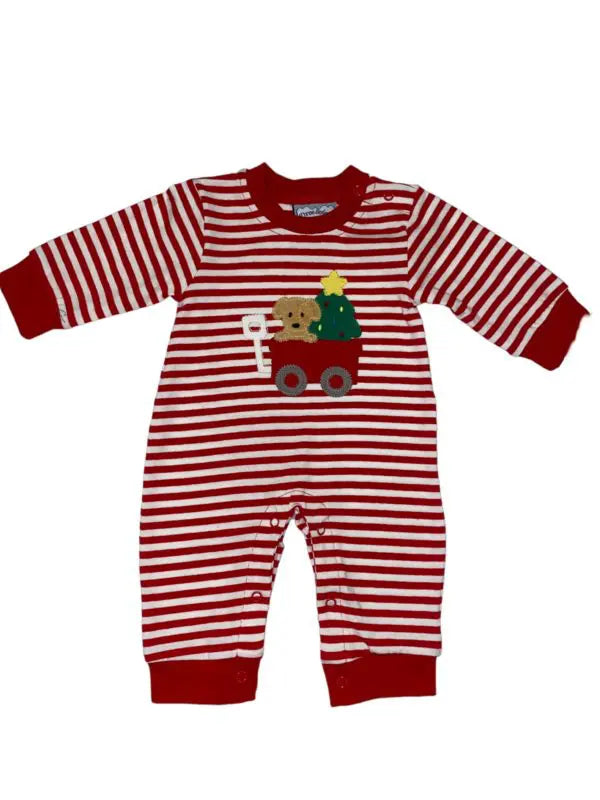 CHRISTMAS PUPPY BOYS ROMPER