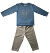 DEER EMBROIDERY PANT SET