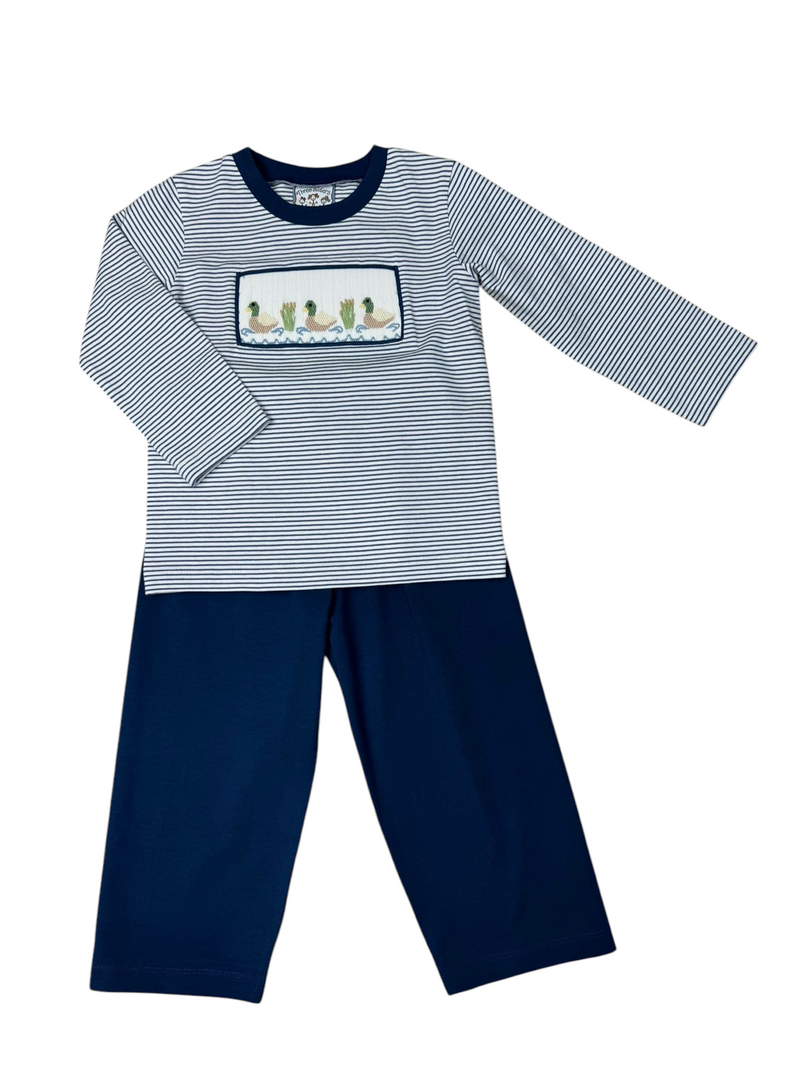 MALLARD DUCK SMOCKED  BOYS PANT SET