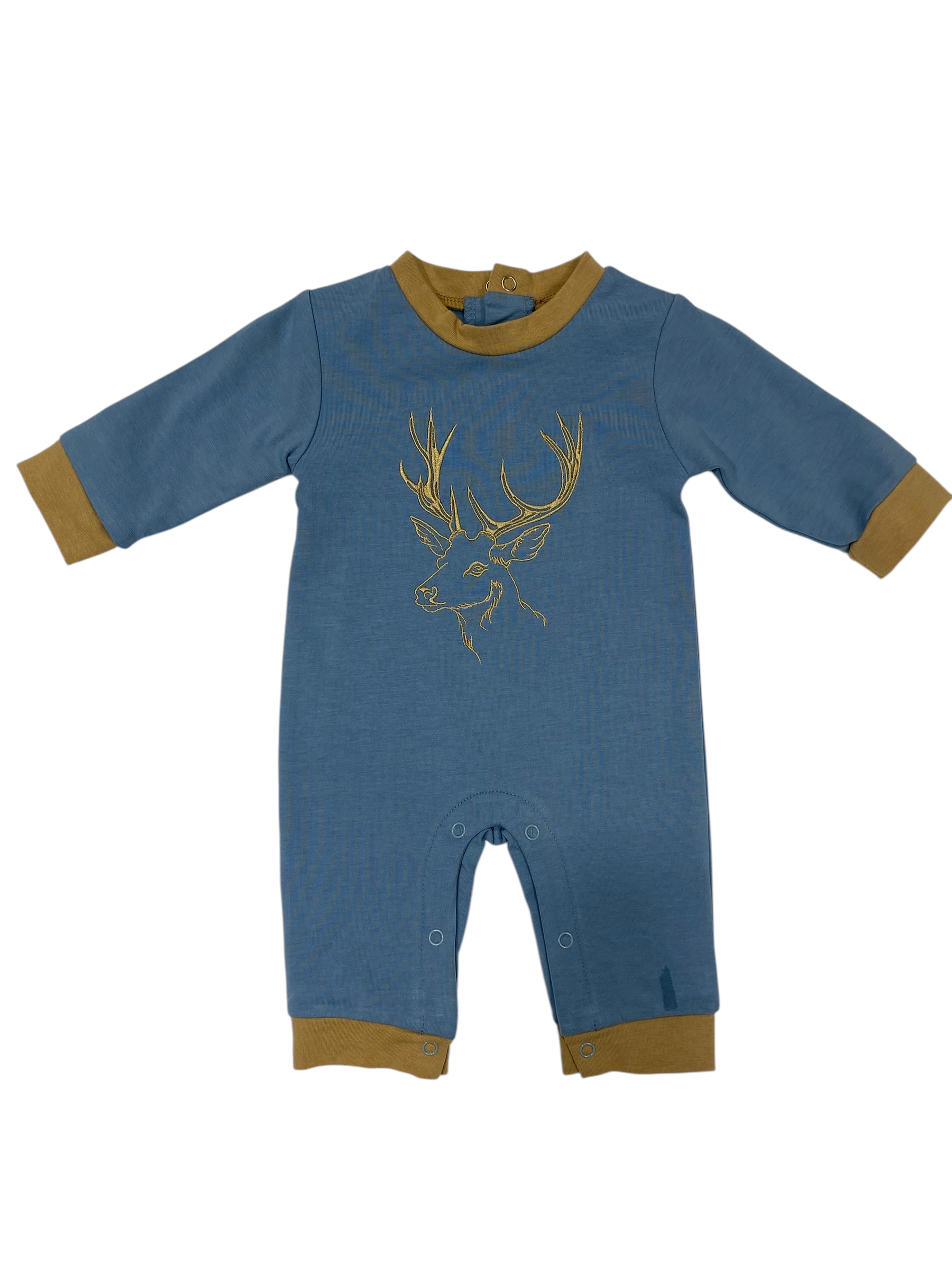 DEER EMBROIDERY BOYS ROMPER