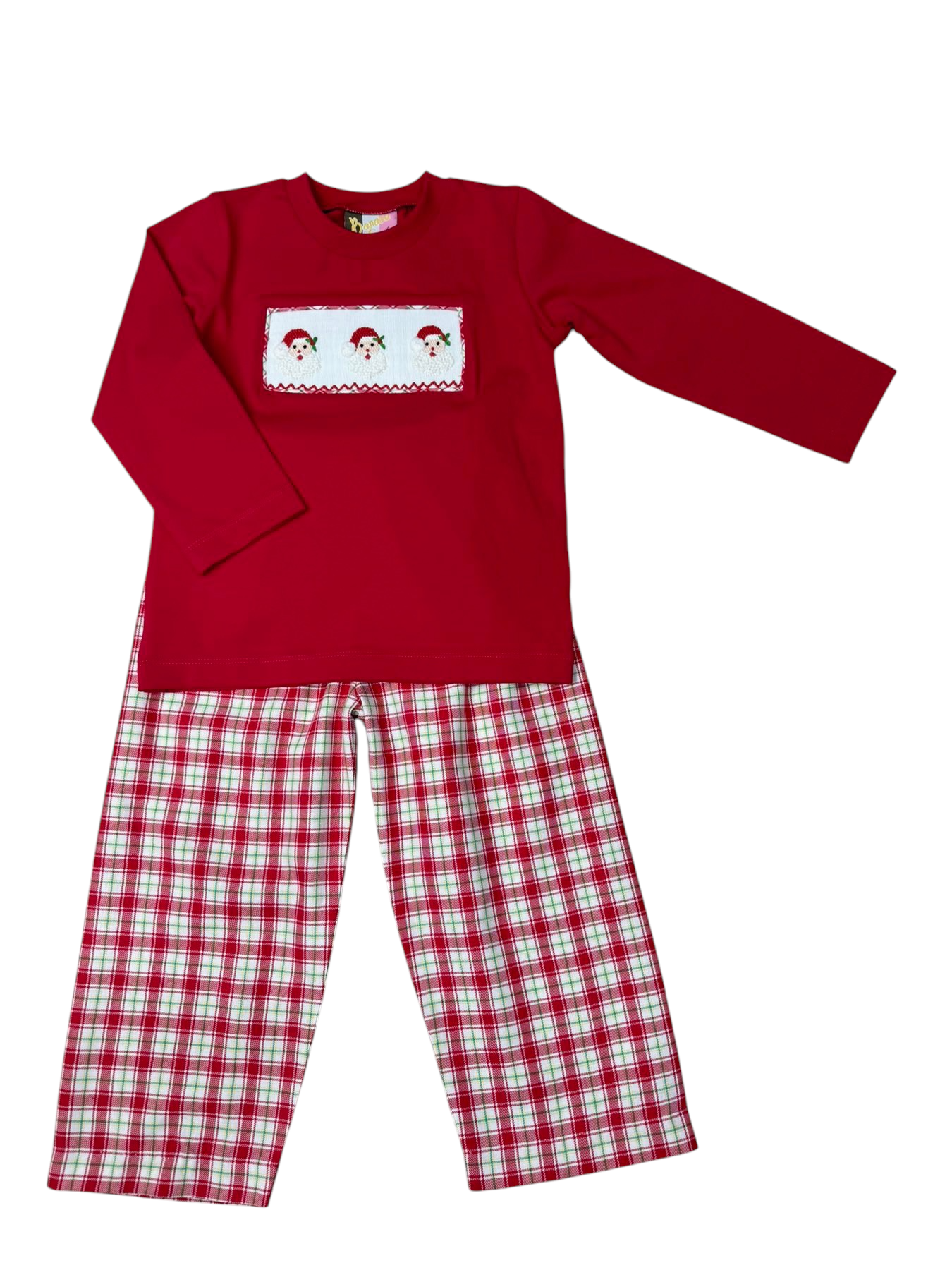 HO HO HO SMOCKED BOYS PANT SET