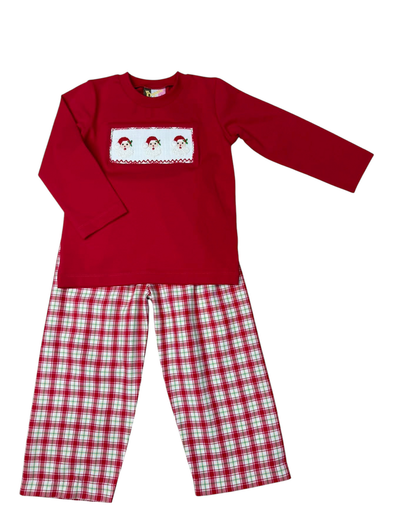 HO HO HO SMOCKED BOYS PANT SET