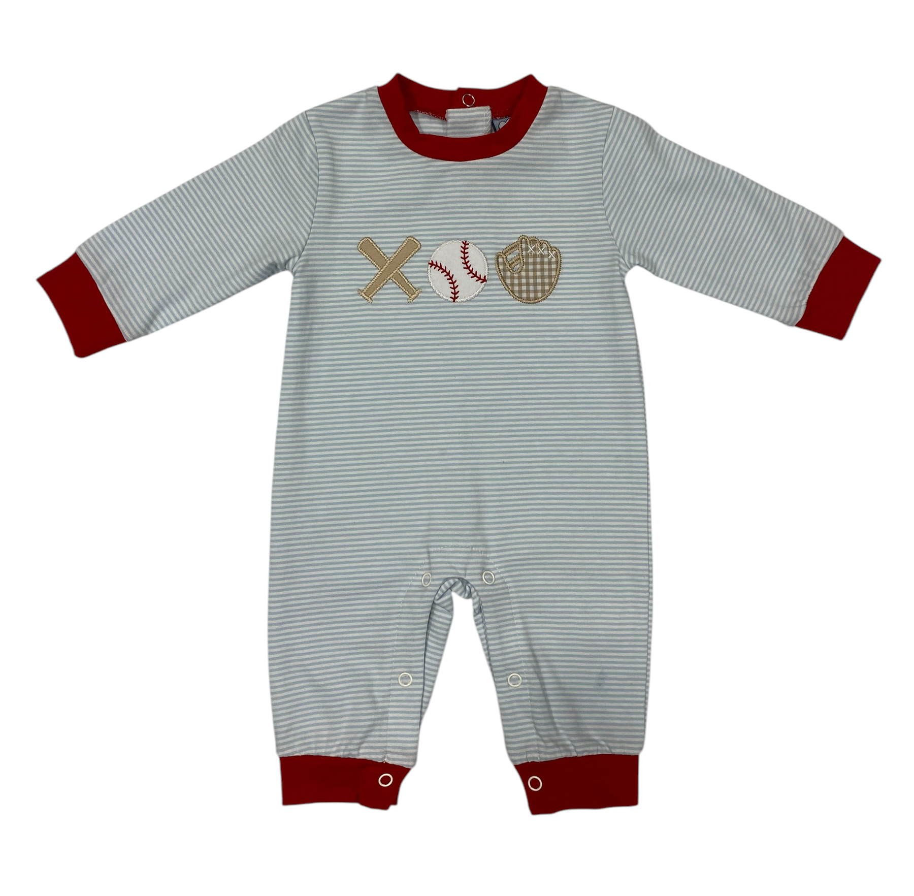 BASEBALL APPLIQUÉ BOYS ROMPER