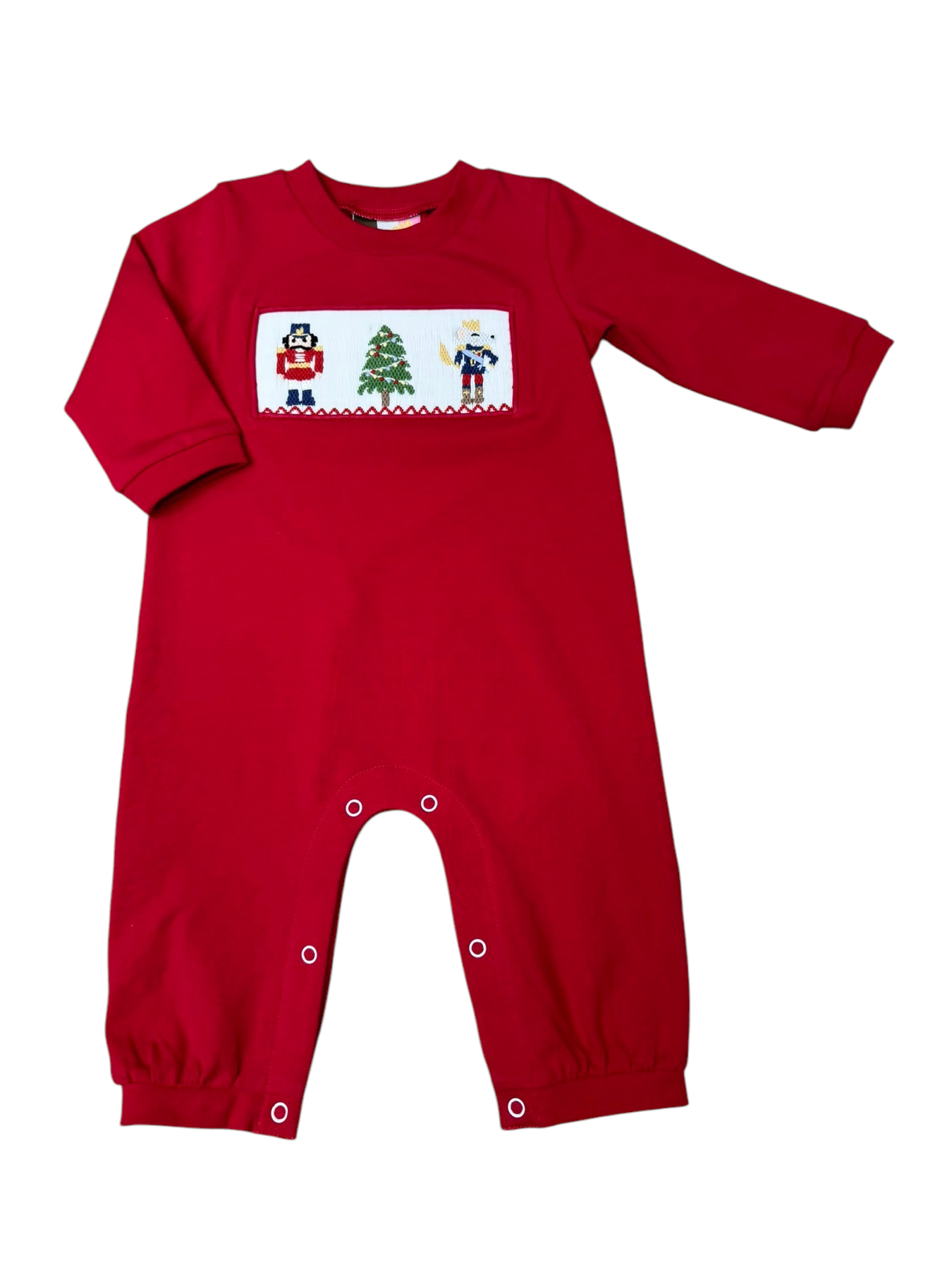 NUTCRACKER SMOCKED BOYS ROMPER