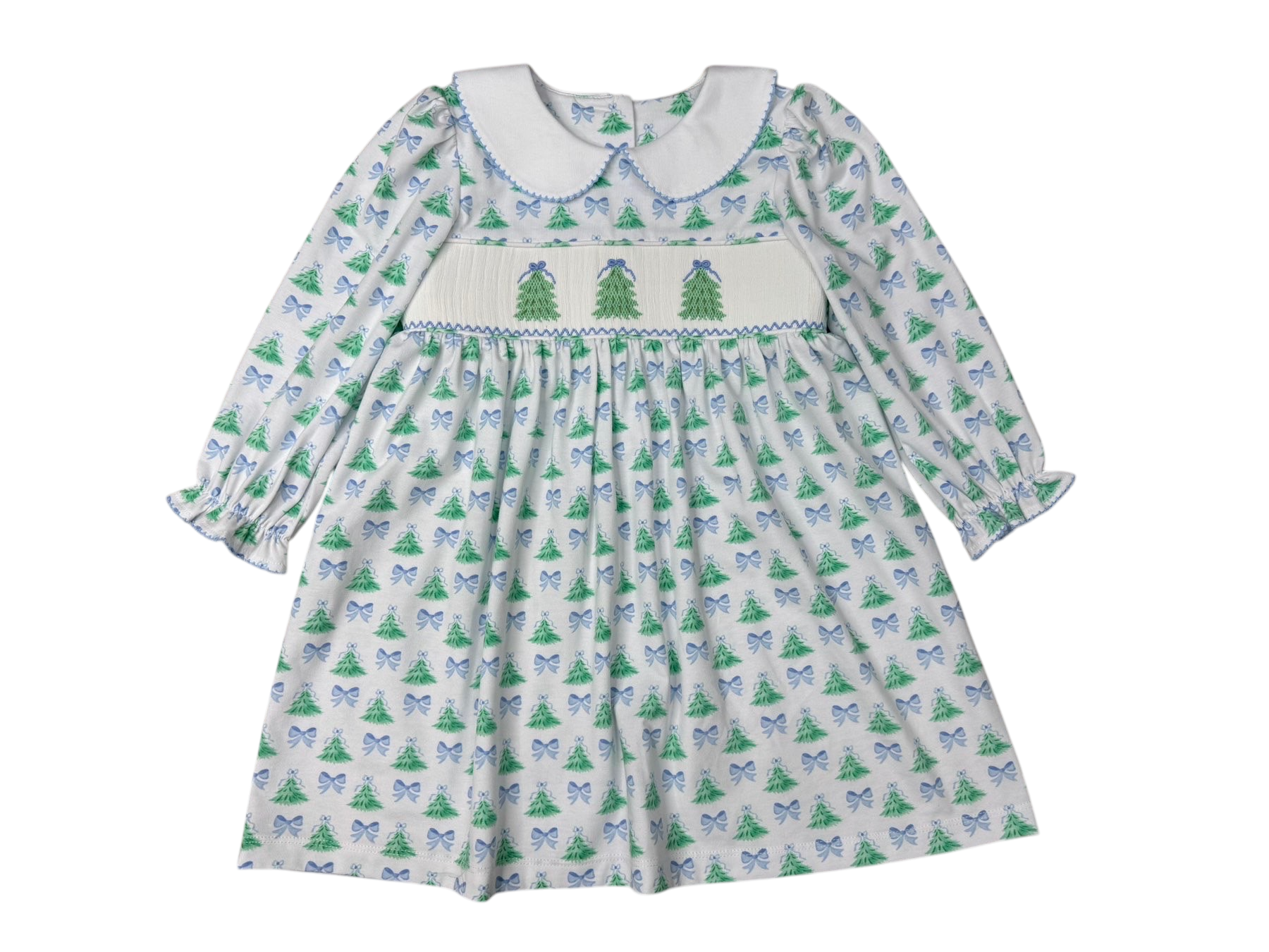 CHRISTMAS TREE SMOCKED DRESS