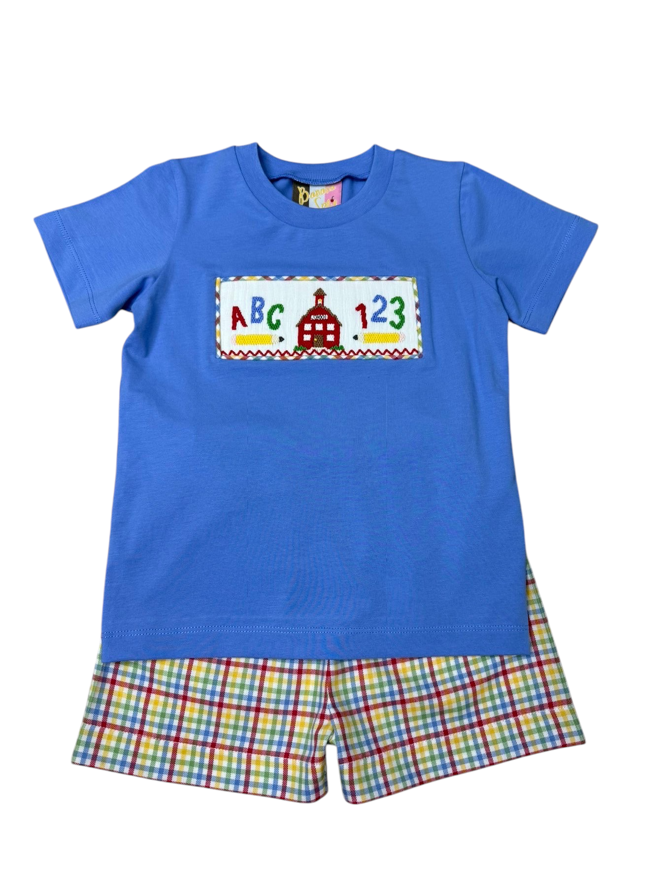 SCHOOL DAYS SMOCKED BOYS SHORT SET