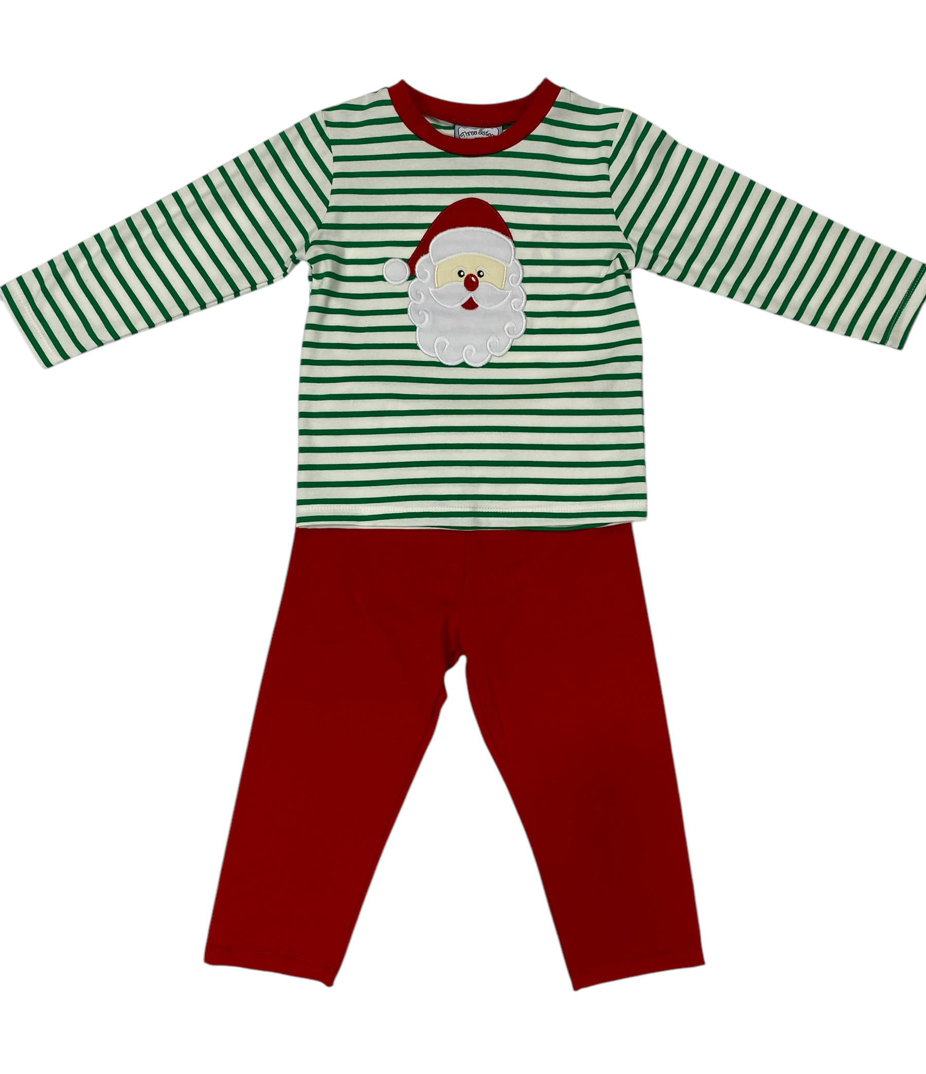 SANTA APPLIQUÉ BOYS PANT SET