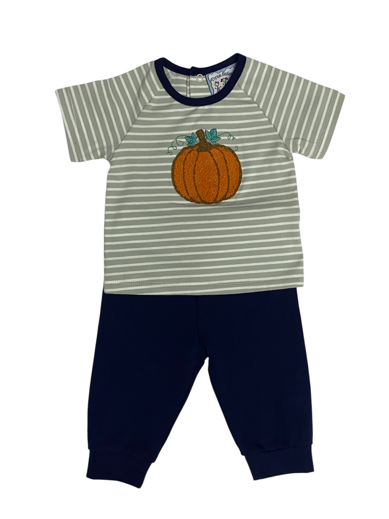 PUMPKIN APPLIQUÉ BOYS PANT SET