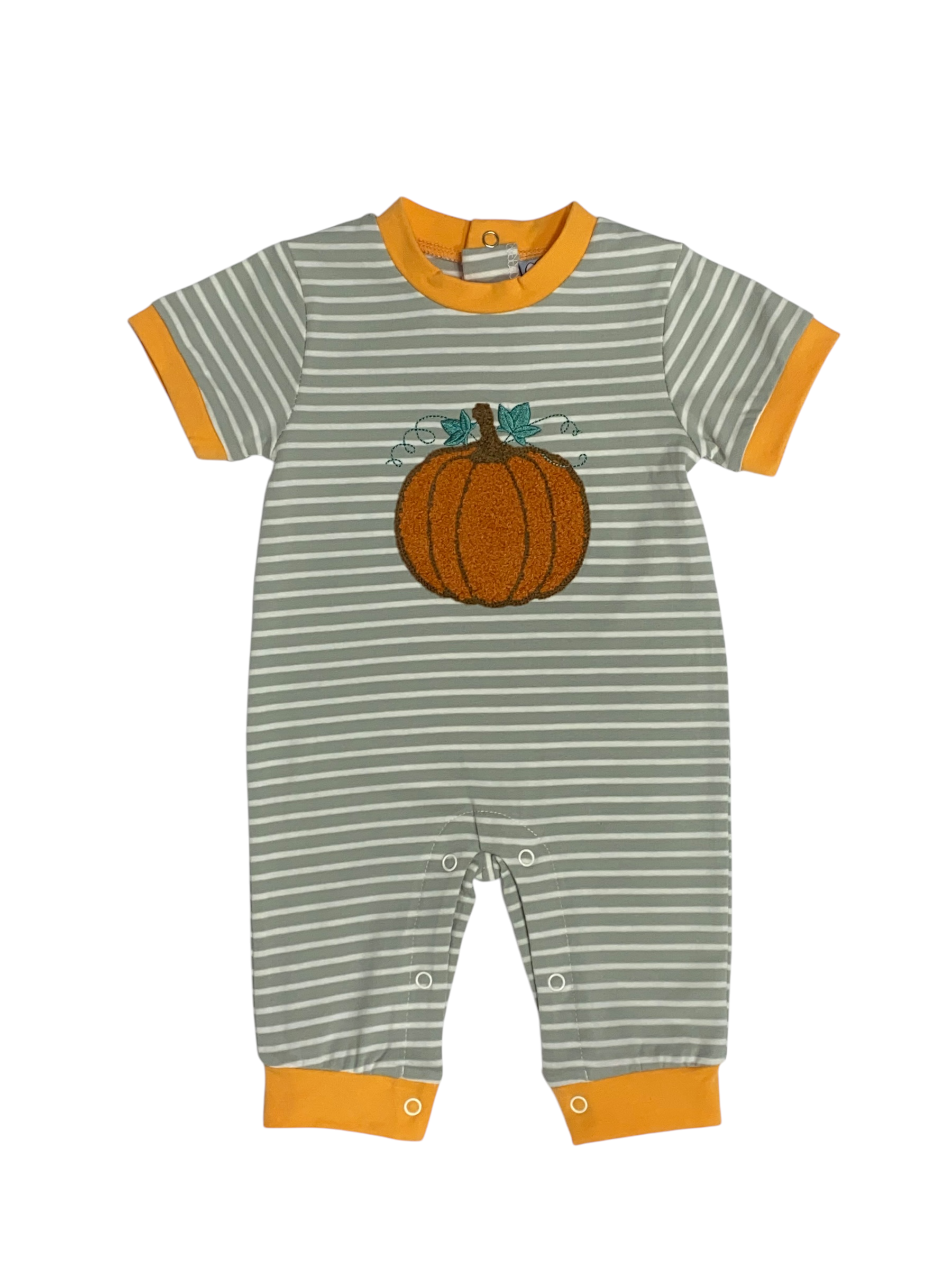 PUMPKIN APPLIQUÉ BOYS ROMPER