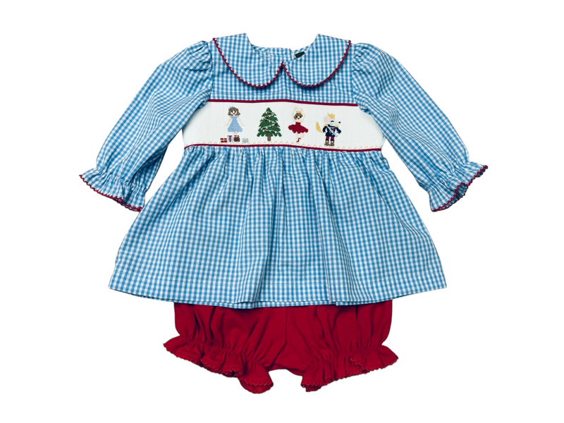 NUTCRACKER SMOCKED BLOOMER SET