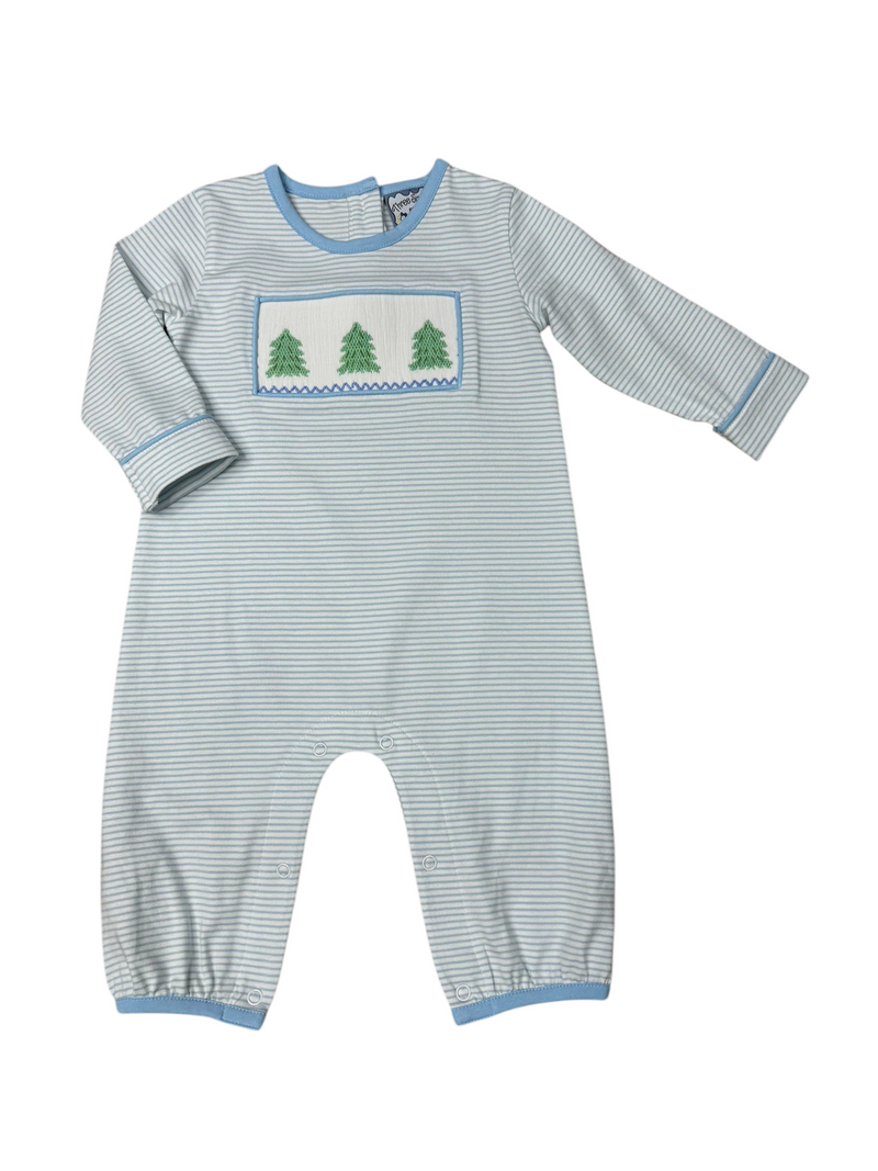 CHRISTMAS TREE  SMOCKED BOY ROMPER