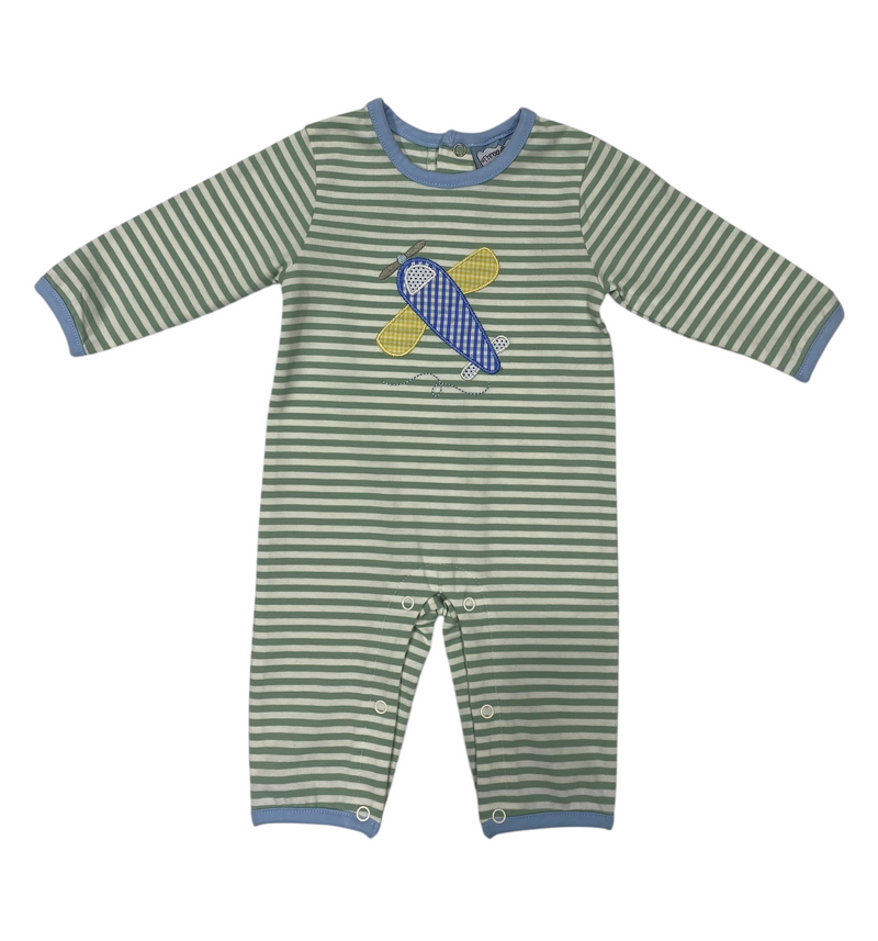 AIRPLANE APPLIQUÉ BOYS ROMPER