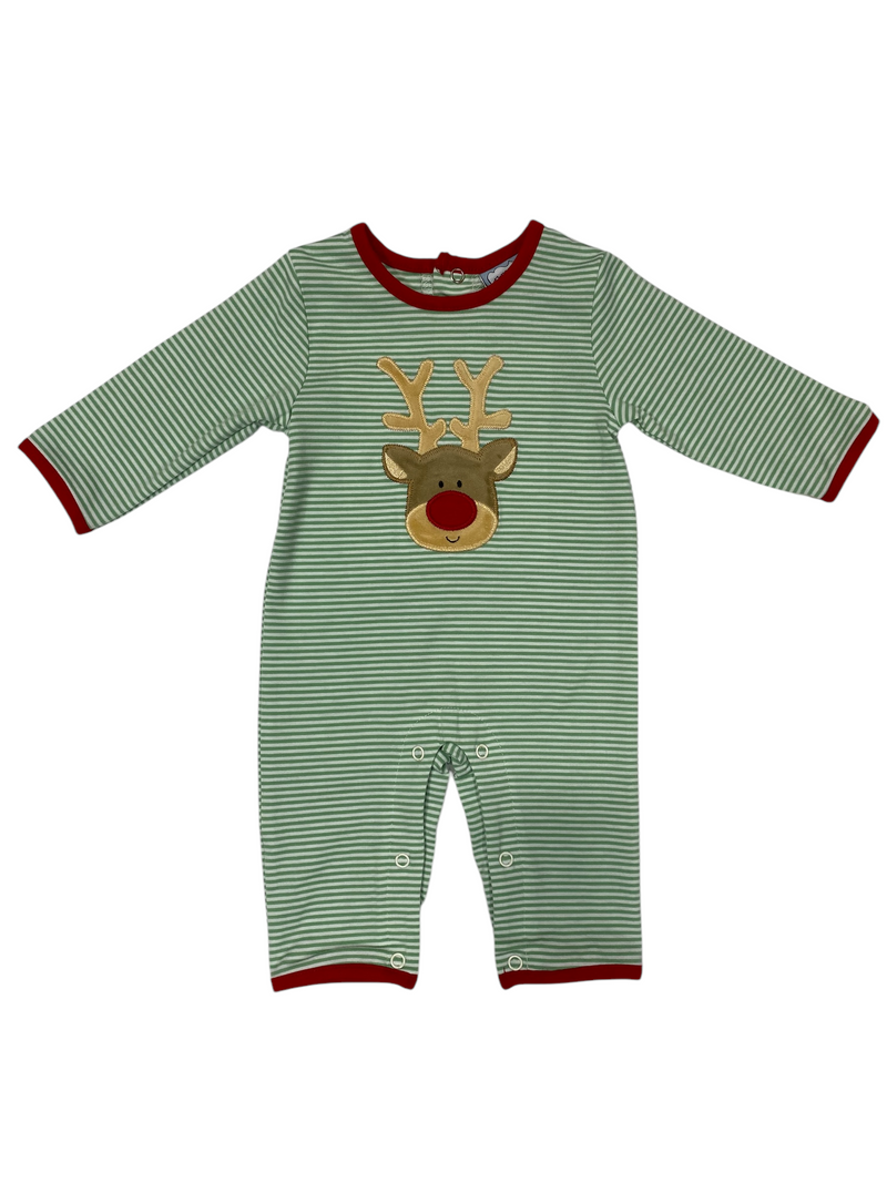 REINDEER APPLIQUÉ BOYS ROMPER