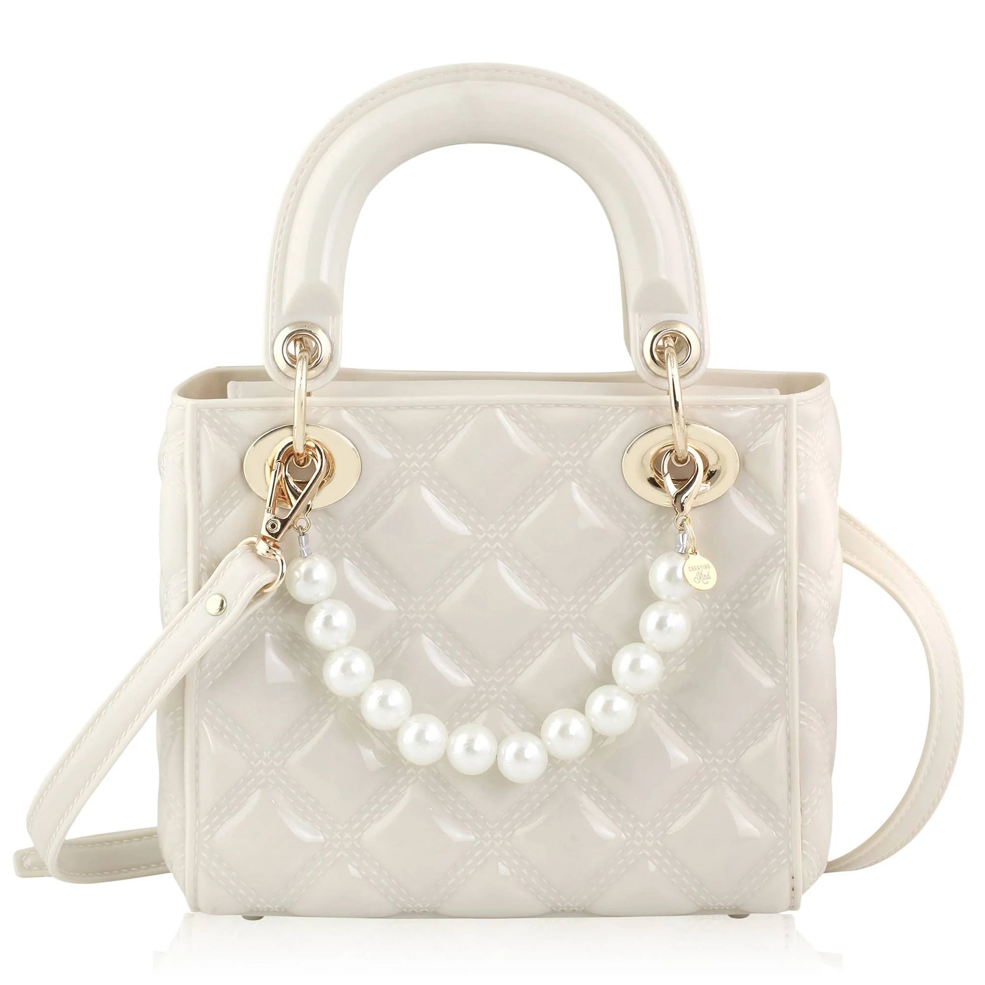 PEARL QUILTED JELLY PURSE -IVORY
