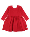 LONG SLEEVE KNIT TWIRL DRESS RED