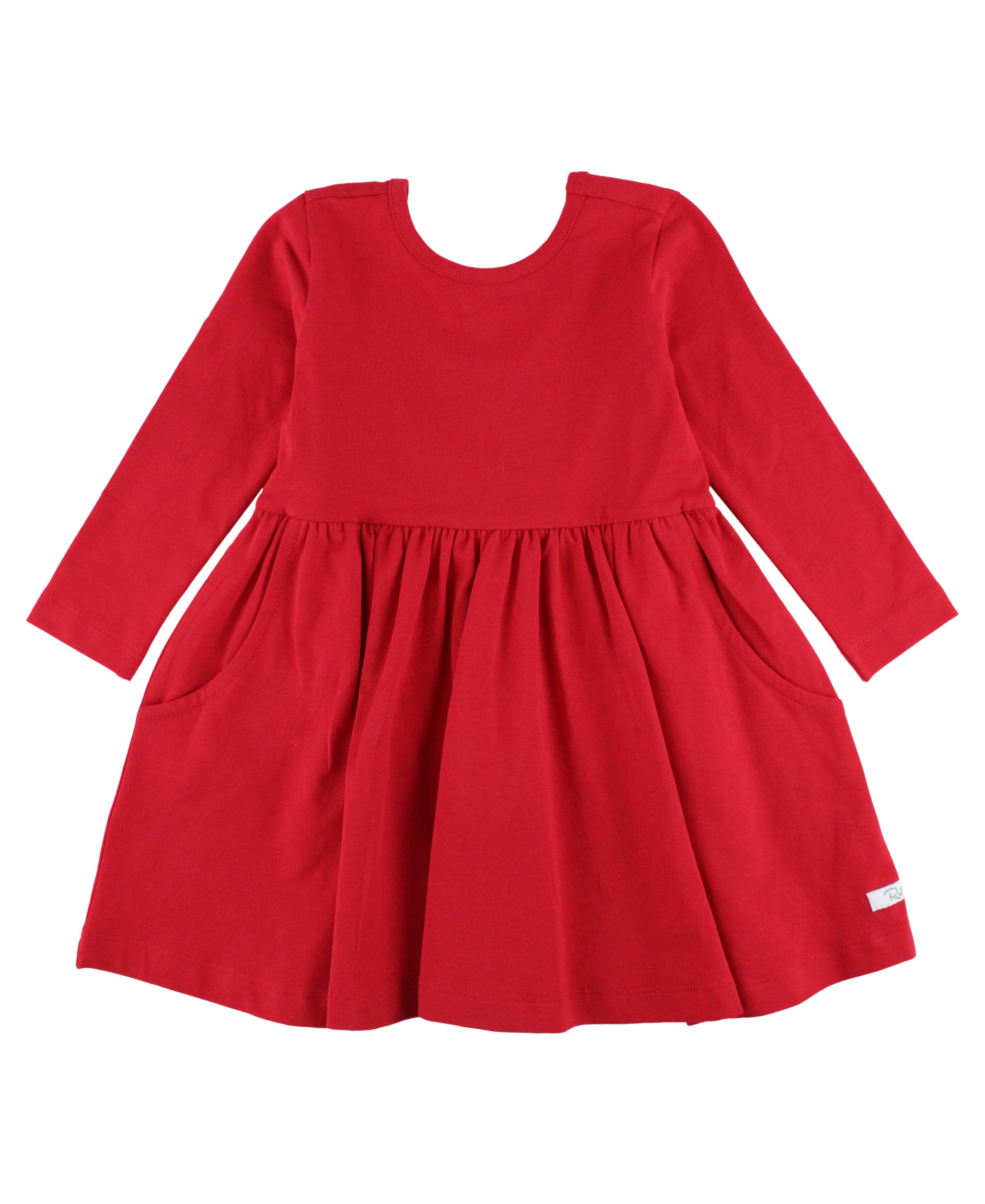 LONG SLEEVE KNIT TWIRL DRESS RED