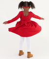 LONG SLEEVE KNIT TWIRL DRESS RED