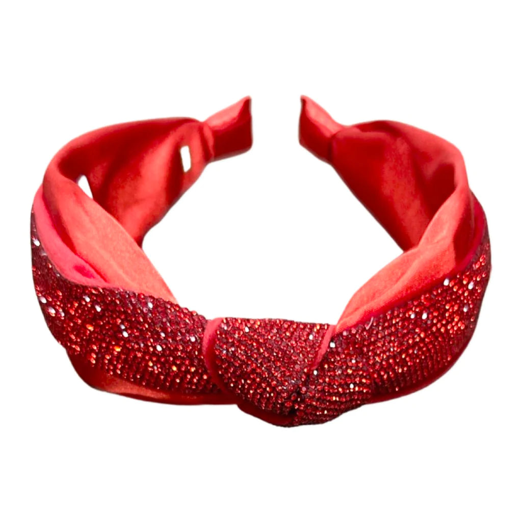 HALF CRYSTALLIZED KNOT HEADBAND - RED