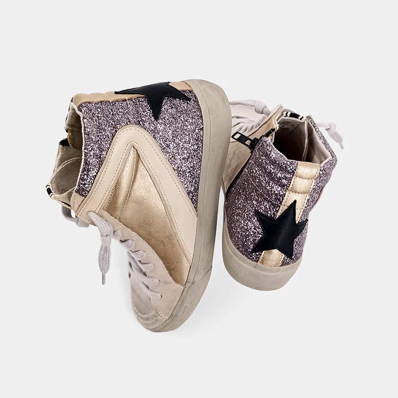 ROXANNE KIDS SNEAKER - PEWTER GLITTER