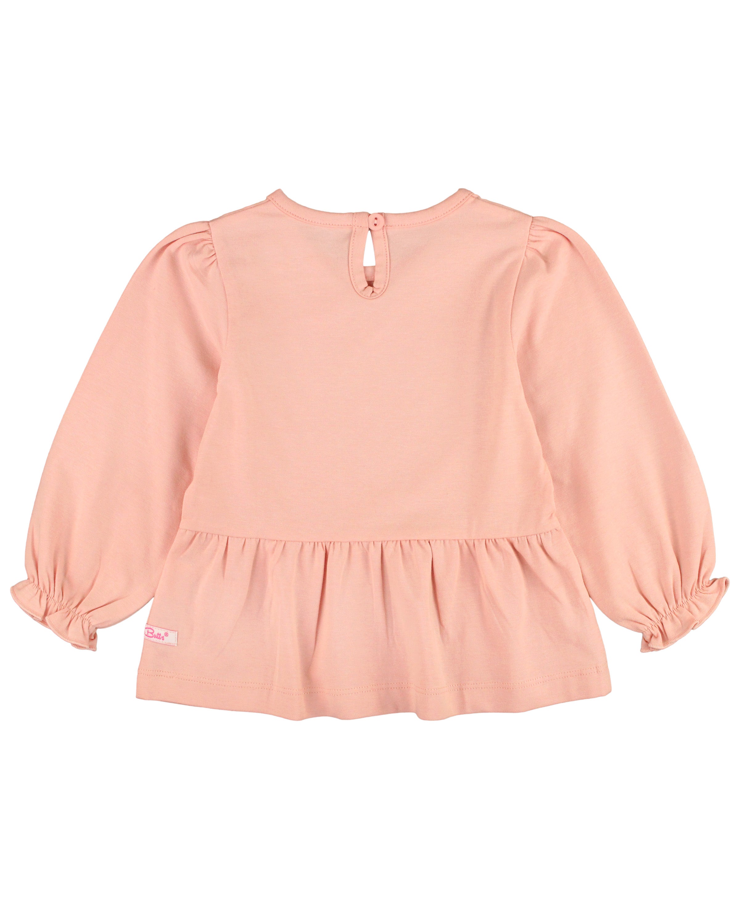 KNIT PUFF SLEEVE PEPLUM TOP FRENCH ROSE